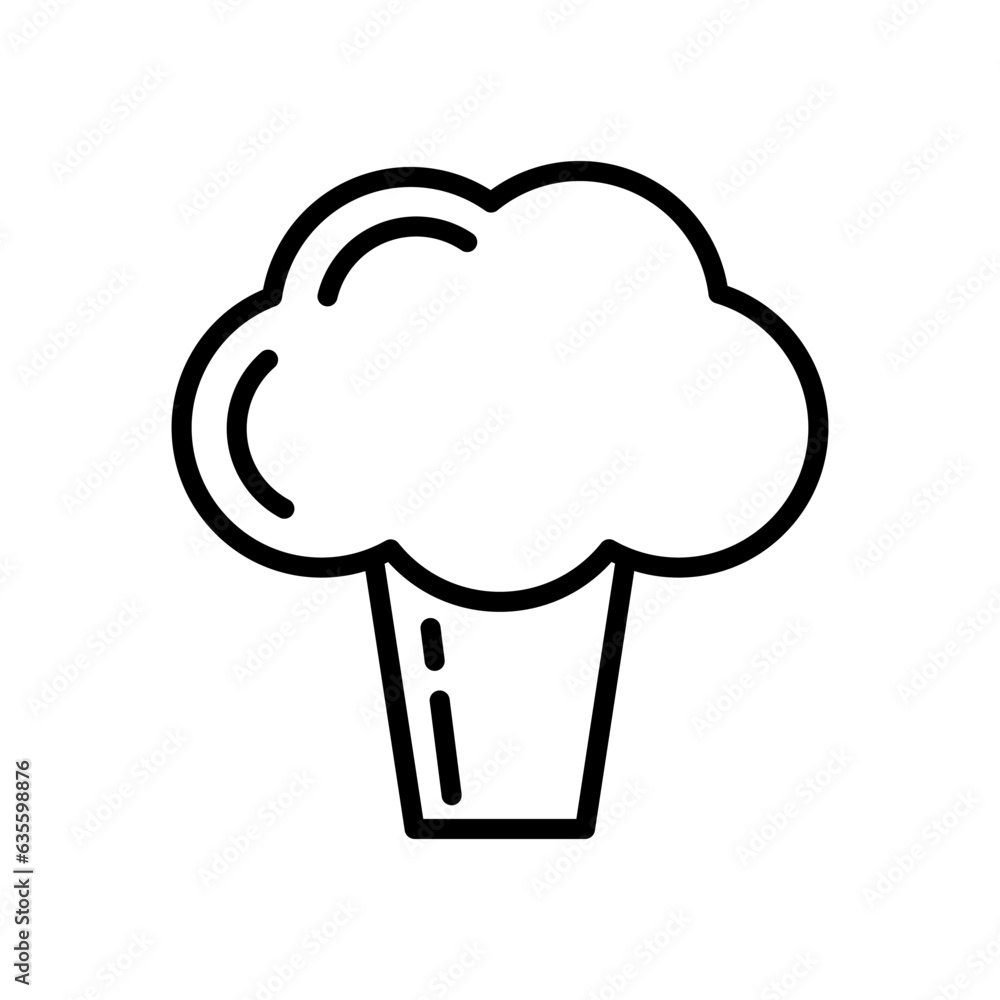 Broccoli line icon, outline vector sign on white background Broccoli line icon, outline vector sign on white background