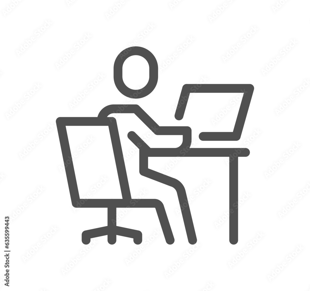 Work place related icon outline and linear vector. Work place related icon outline and linear vector.