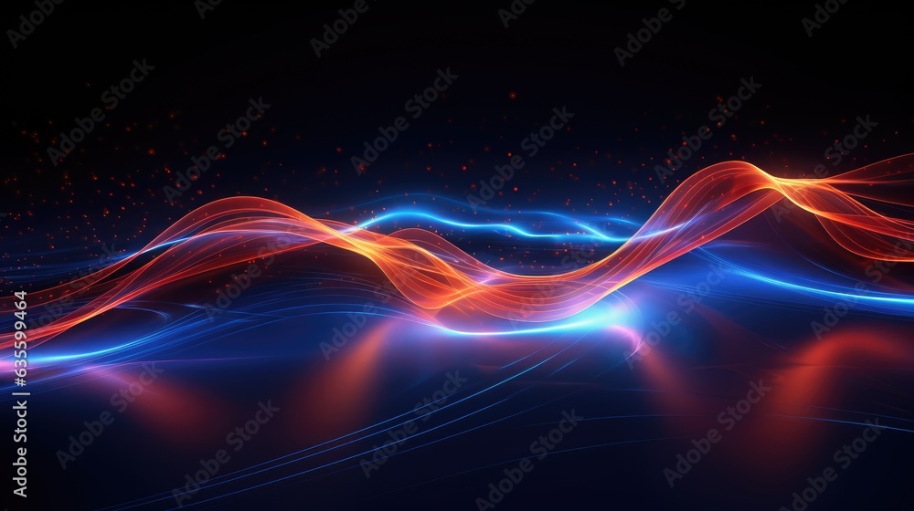 Stream of Glowing Lines Background