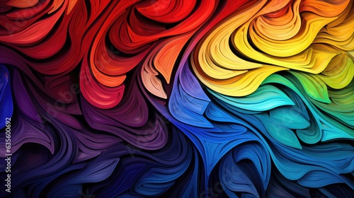 Multicolored swirl of lines photo