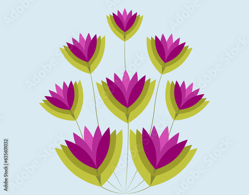 Plants and flowers Vector Illustrations