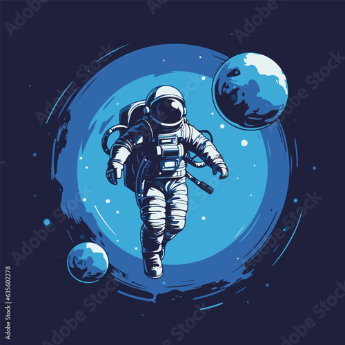 Astronaut In Space Flat Art