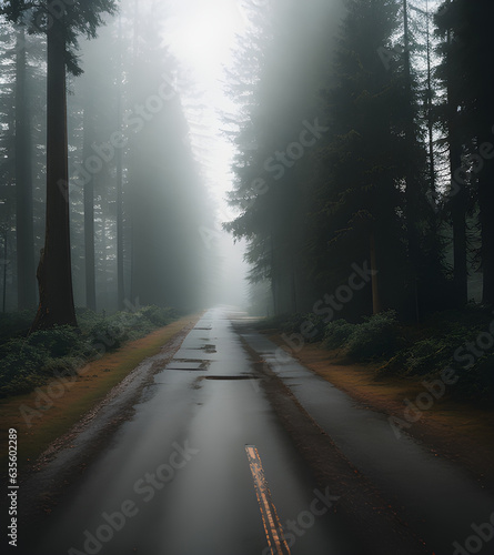 fog and road