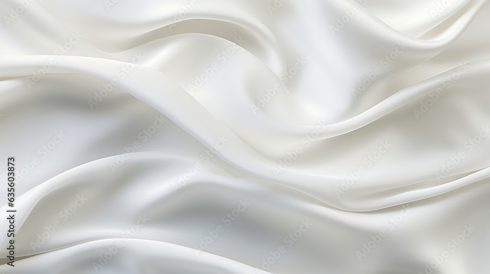 Waves of white satin fabric Waves of white satin fabric