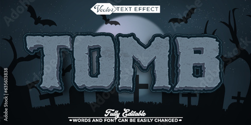 Cartoon Tomb Vector Editable Text Effect Template
