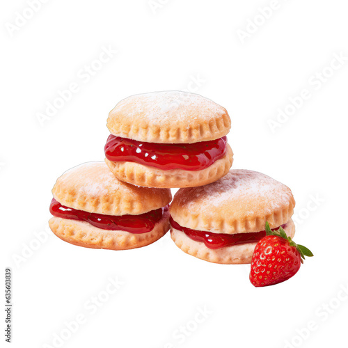 Jam flavored biscuits made with sweet strawberries photo