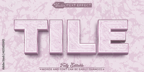 Tile Vector Editable Text Effect Template