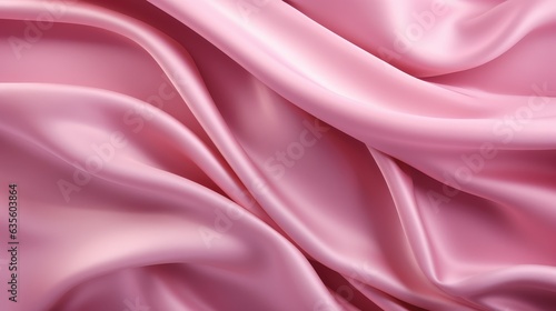 Waves of pink satin fabric
