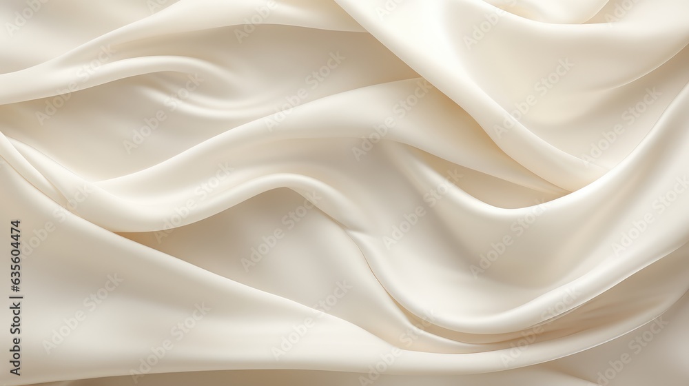 Fototapeta premium Waves of ivory satin fabric