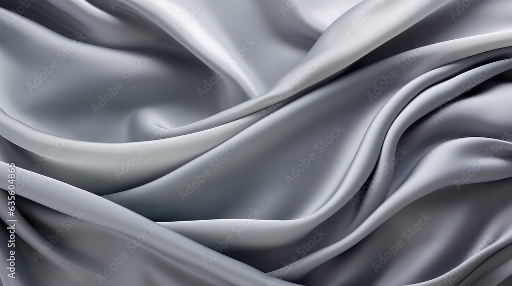 Obraz premium Waves of gray satin fabric
