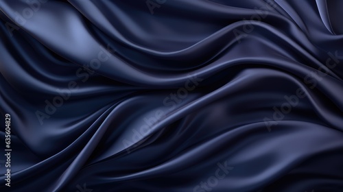 Wallpaper Mural Waves of navy blue satin fabric Torontodigital.ca