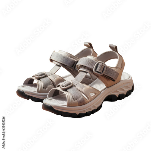 Gray woman s sport sandal isolated on transparent background