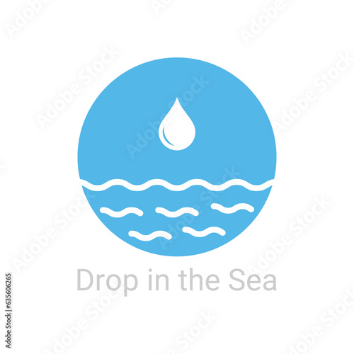 drop in the sea simple logo. concept of pure, creative unusual badge, insufficiently, fluid, lake, motion, idea of purity. flat style trend modern brand graphic design element on white background