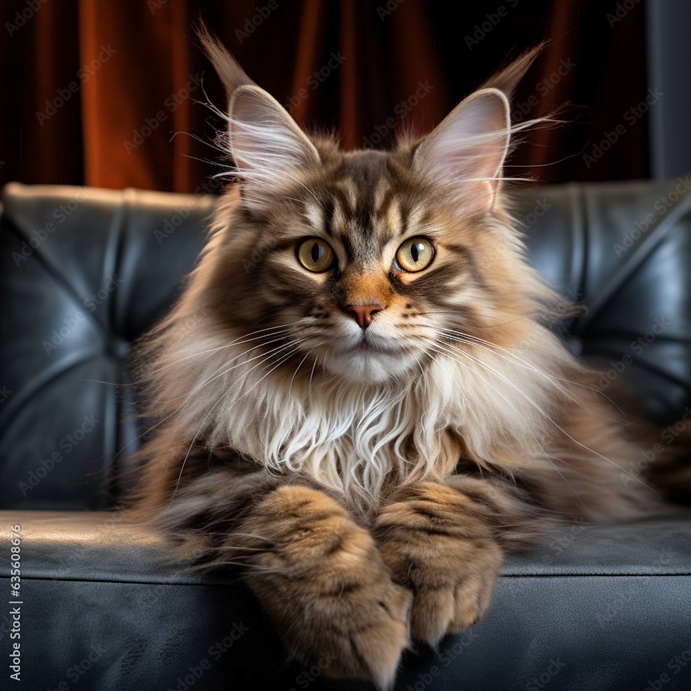 Maine Coon in sofa