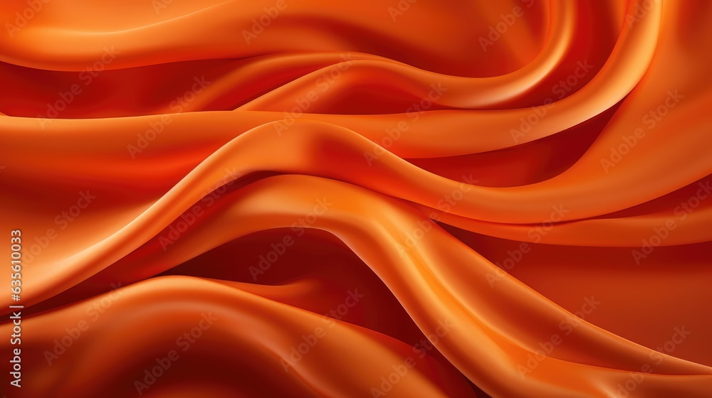 Waves of orange satin fabric Waves of orange satin fabric