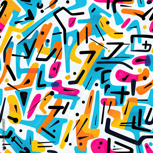 Funky doodles psychedelic repeat pattern