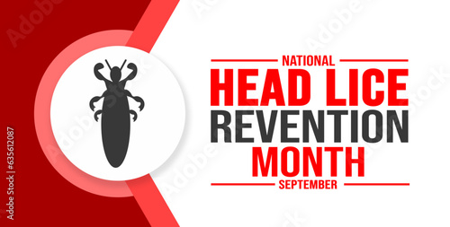 September is Head Lice Prevention Month background template. Holiday concept. background, banner, placard, card, and poster design template with text inscription and standard color. vector