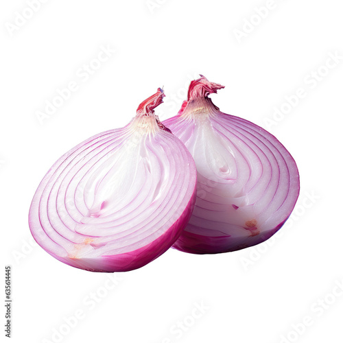 Red onion slices transparent background