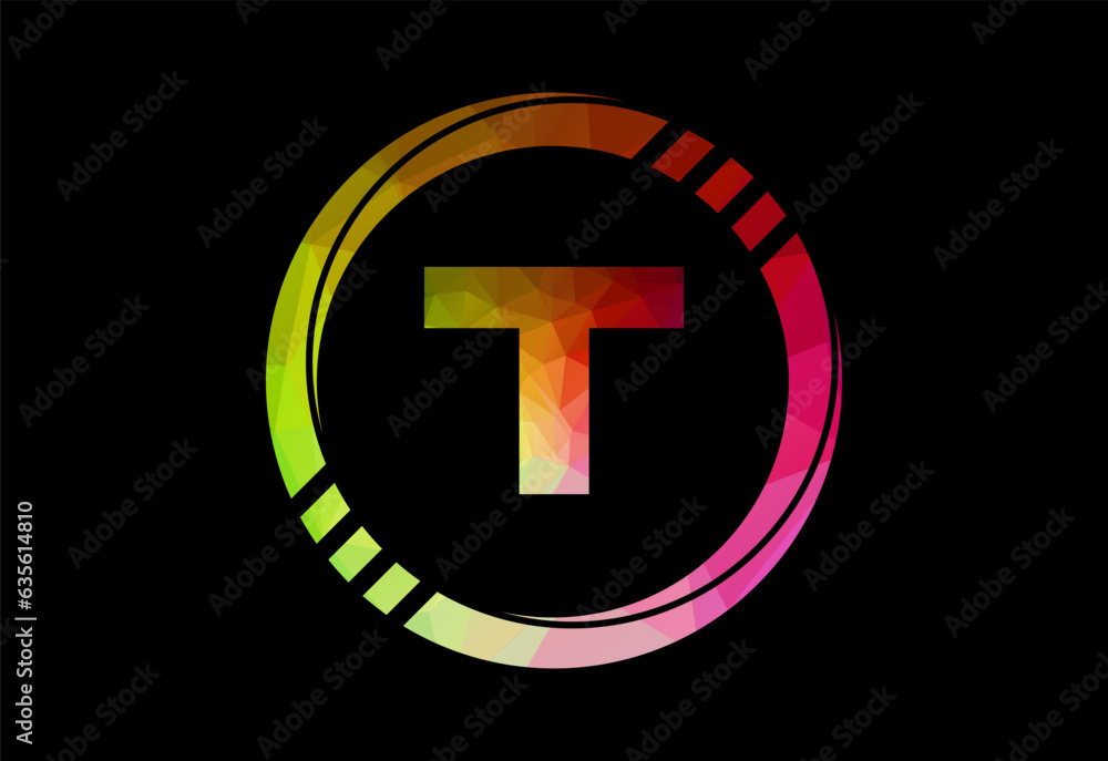 Low poly in a circle with monogram letter. Free Vector Low poly in a circle with monogram letter. Free Vector