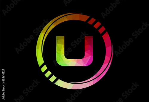 Free Download Low poly in a circle with monogram letter.  Free Vector - GFXLoad