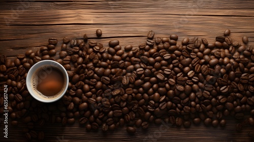 coffee beans on wooden table