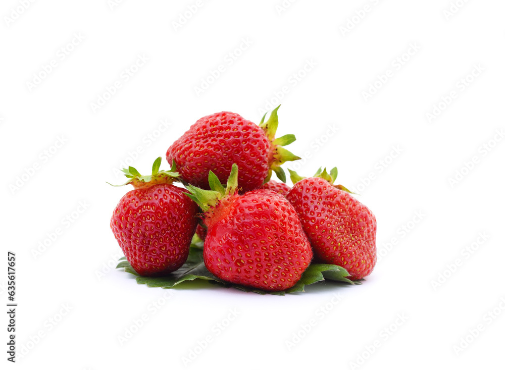 Ripe strawberry with leaves. Ripe strawberry with leaves.