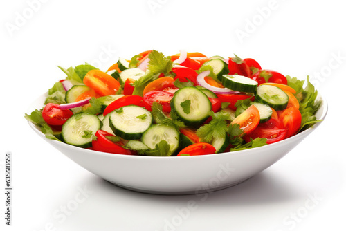 Wholesome Vegetable Medley Salad on a White Canvas