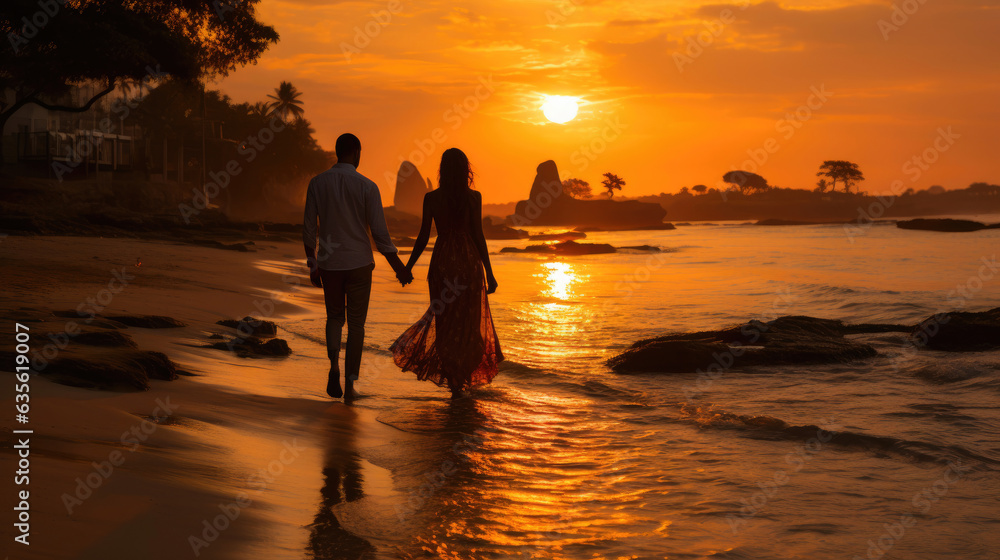 Embracing Love on a Bali Beach at Sunset