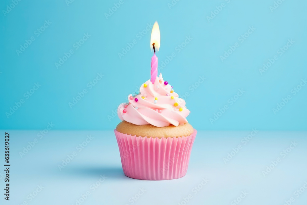 Cupcake with Candle for a Special Day