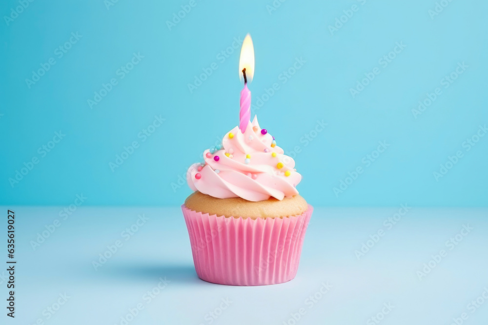 Cupcake with Candle for a Special Day Cupcake with Candle for a Special Day