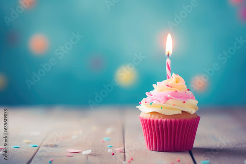 Birthday Delight: Single-Candle Cupcake Celebration