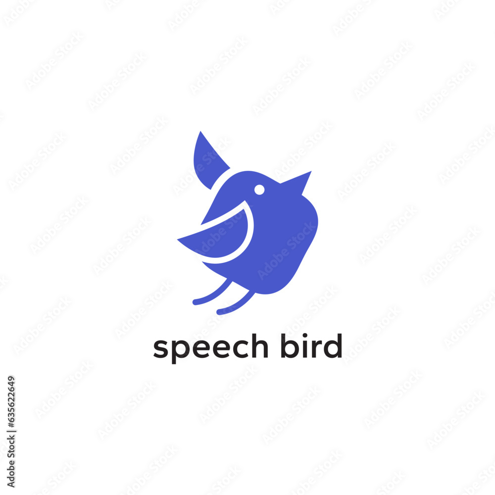 Logo of an abstract bird and speech bubble fusion. Ideal for tech startups, creative agencies. Vector illustration. Logo of an abstract bird and speech bubble fusion. Ideal for tech startups, creative agencies. Vector illustration.