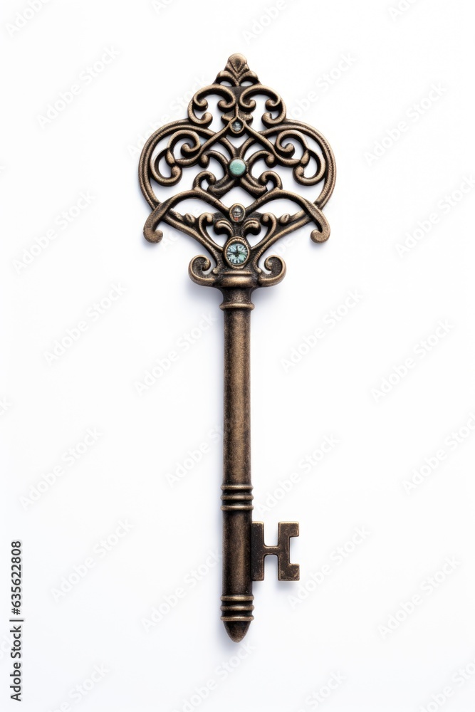 An old key with a diamond on it. Digital image. An old key with a diamond on it. Digital image.