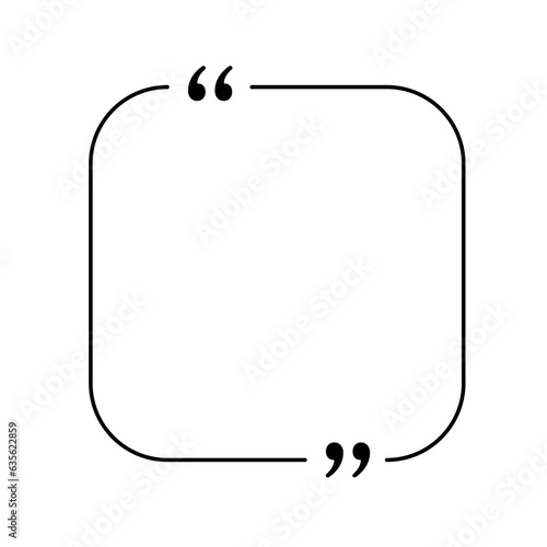 Quoting box. Quote frame with quotation marks.
