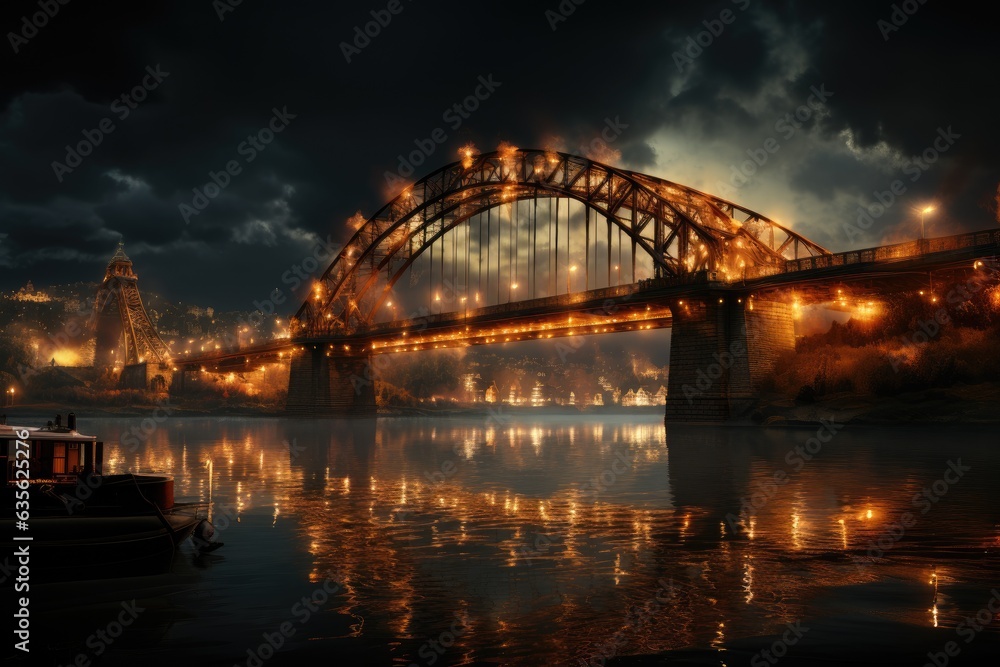 Bridging the Twilight: Capturing the Aesthetic Marvels of Modern Bridges under the Evocative Palette of Evening Hues