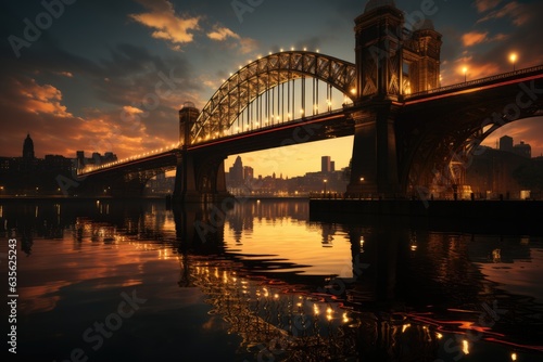 Bridge to Nocturnal Majesty: A Visual Journey through Modern Bridges Illuminated by Serene Evening Hues