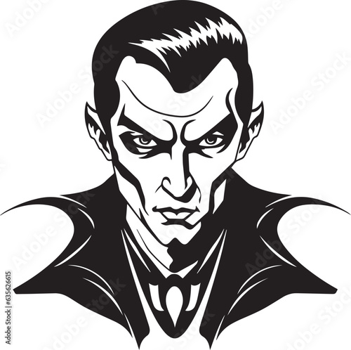 Dracula head, Scary Dracula, Vampire, Halloween Dracula, Vector illustration, SVG photo