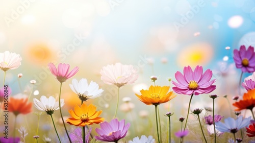 Colorful floral meadow background