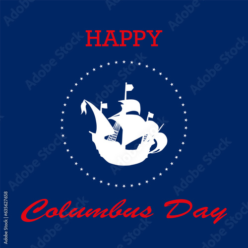 Columbus day card or background, poster. Vector illustration