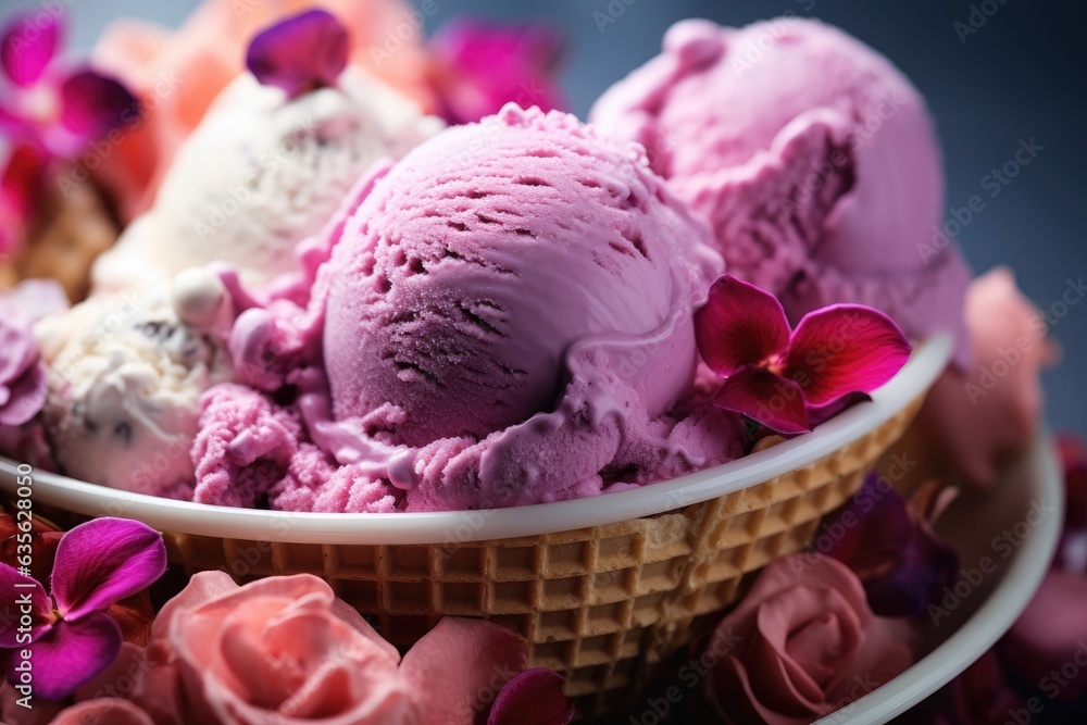 Ice Cream Closeup Picture, Cold Dessert, Summer Fresh Ice Cream Closeup Picture, Cold Dessert, Summer Fresh