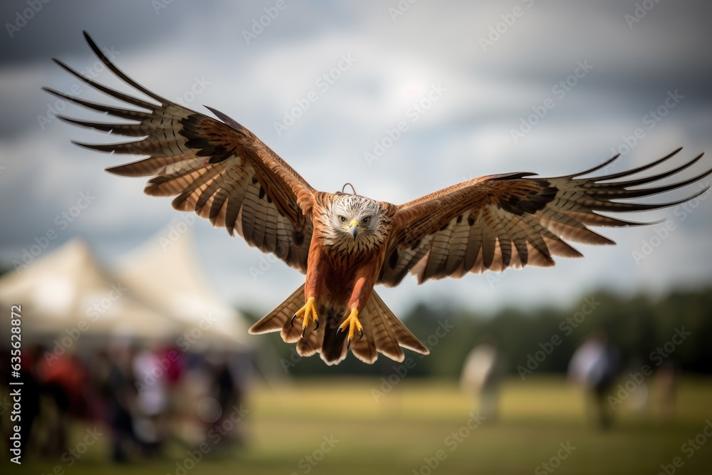 Obraz premium Selective Focus On Red Kite In The Air