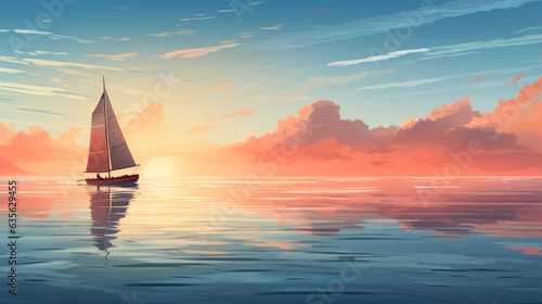 sailboat on the sea. Generative AI
