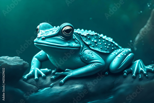 Surreal Elegance  Blue-Tinted Ugly Frog