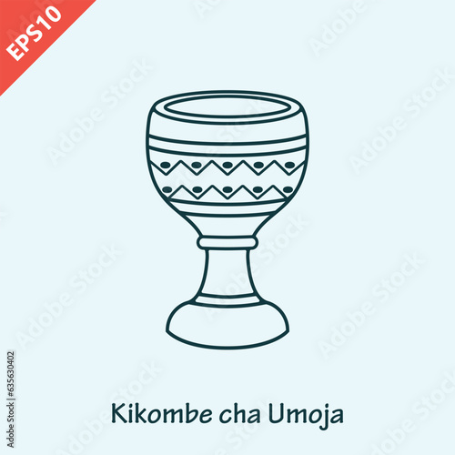 Hand drawn Kikombe cha umoja is traditional symbol of Kwanzaa design vector flat isolated illustration