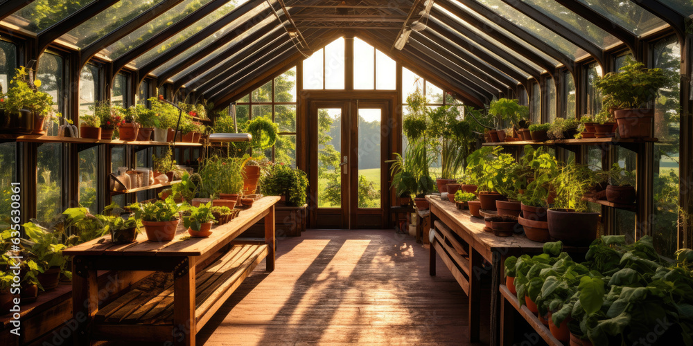 Fototapeta premium Greenhouse agriculture