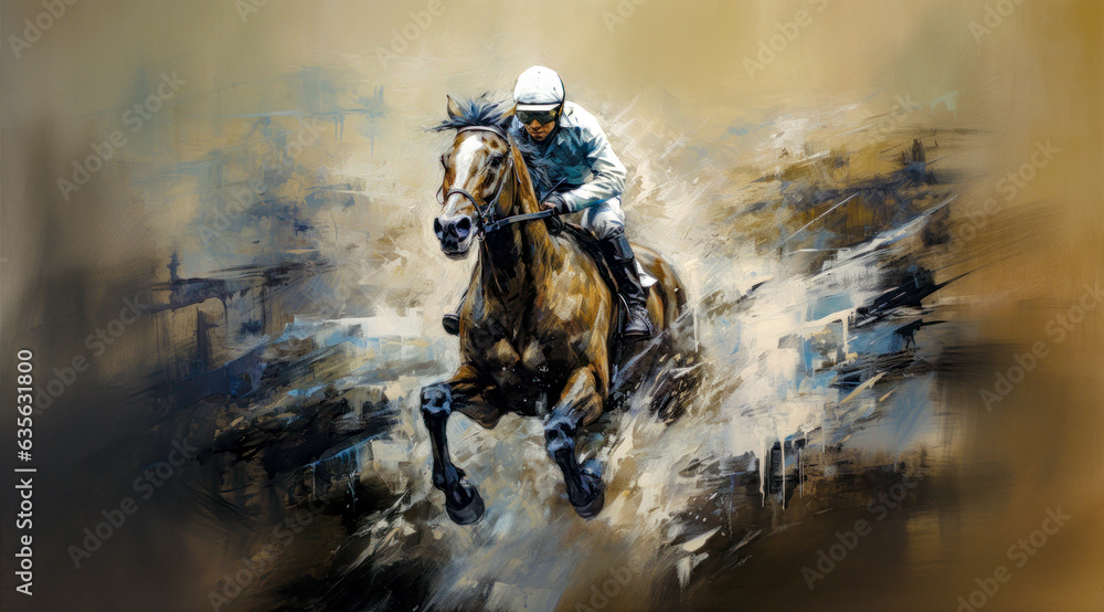 Horse Racing in an Oil Painting on Canvas Military Abstract Wallpaper Digital Art Illustration Generative AI Journal Background Backdrop Poster Horse Racing in an Oil Painting on Canvas Military Abstract Wallpaper Digital Art Illustration Generative AI Journal Background Backdrop Poster