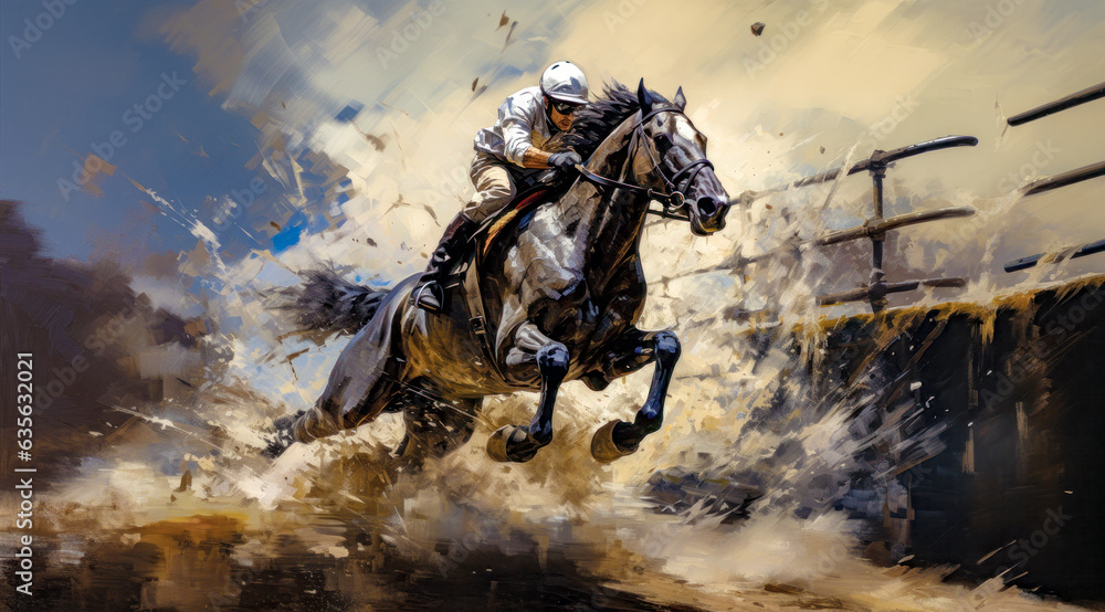 Horse Racing in an Oil Painting on Canvas Military Abstract Wallpaper Digital Art Illustration Generative AI Journal Background Backdrop Poster Horse Racing in an Oil Painting on Canvas Military Abstract Wallpaper Digital Art Illustration Generative AI Journal Background Backdrop Poster