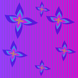 Vector abstract pattern in the form of a frame of flowers on a purple background