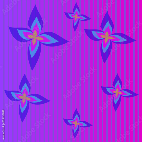 Vector abstract pattern in the form of a frame of flowers on a purple background