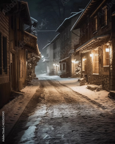 Captivating Christmas Elegance  Step into the Enchanting Snowy Village of Alpine Holiday Dreams 